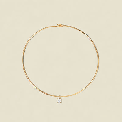 Ember Collar Necklace with Baguette Charm