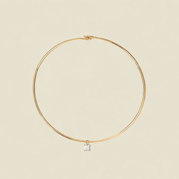 Ember Collar Necklace with Baguette Charm