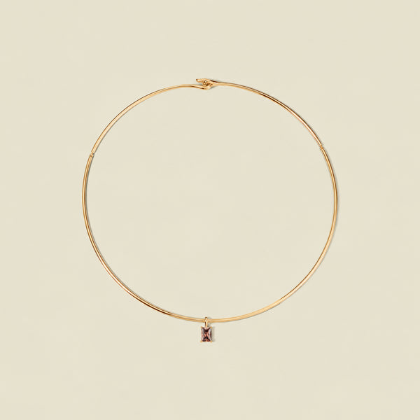 Ember Collar Necklace with Baguette Charm