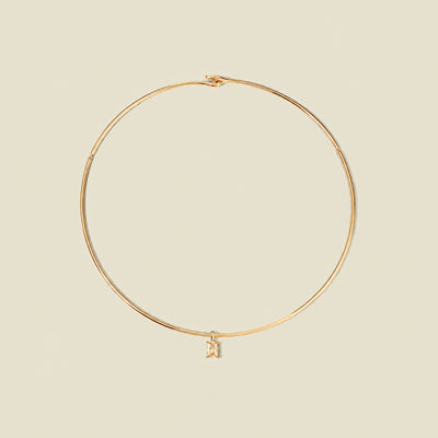Ember Collar Necklace with Baguette Charm