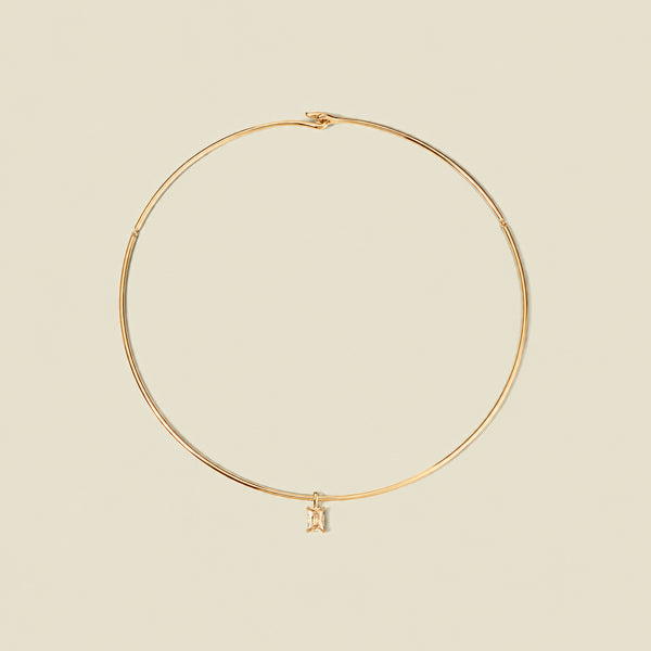 Ember Collar Necklace with Baguette Charm