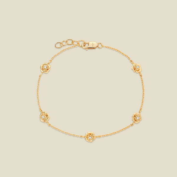 September CZ Birth Flower Station Bracelet