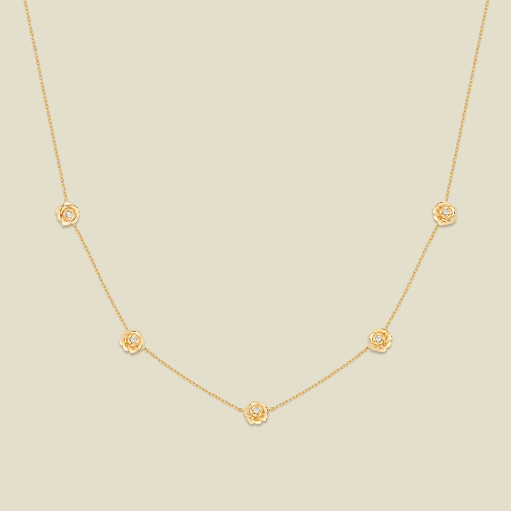 September CZ Birth Flower Station Necklace