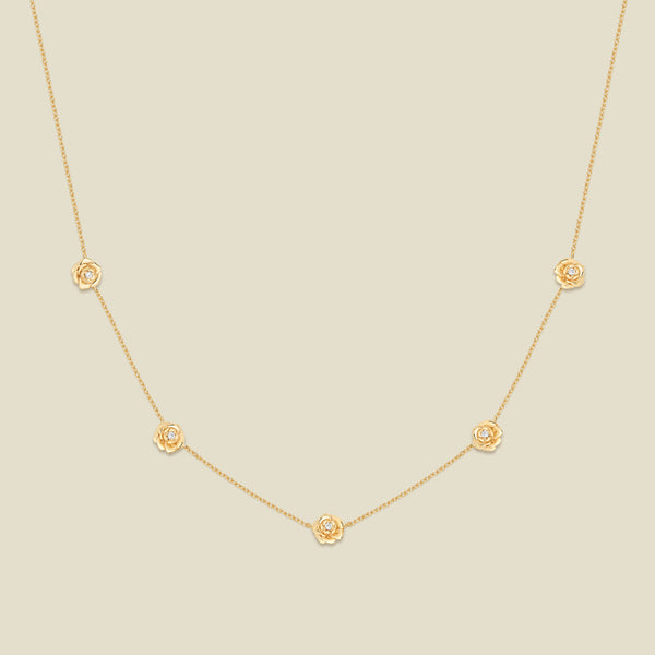 September CZ Birth Flower Station Necklace