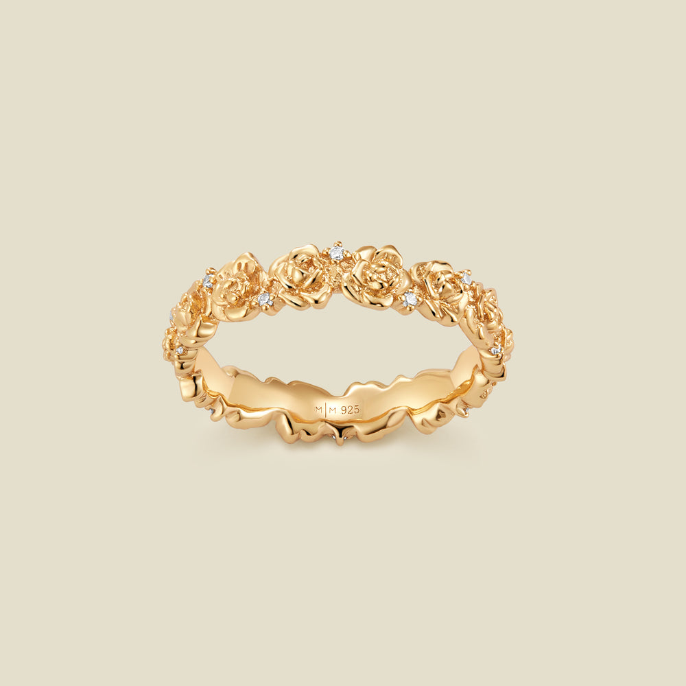 September CZ Birth Flower Eternity Ring