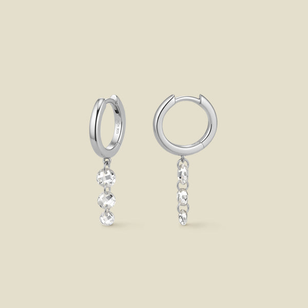 Dew Drop Floating Hoop Earrings