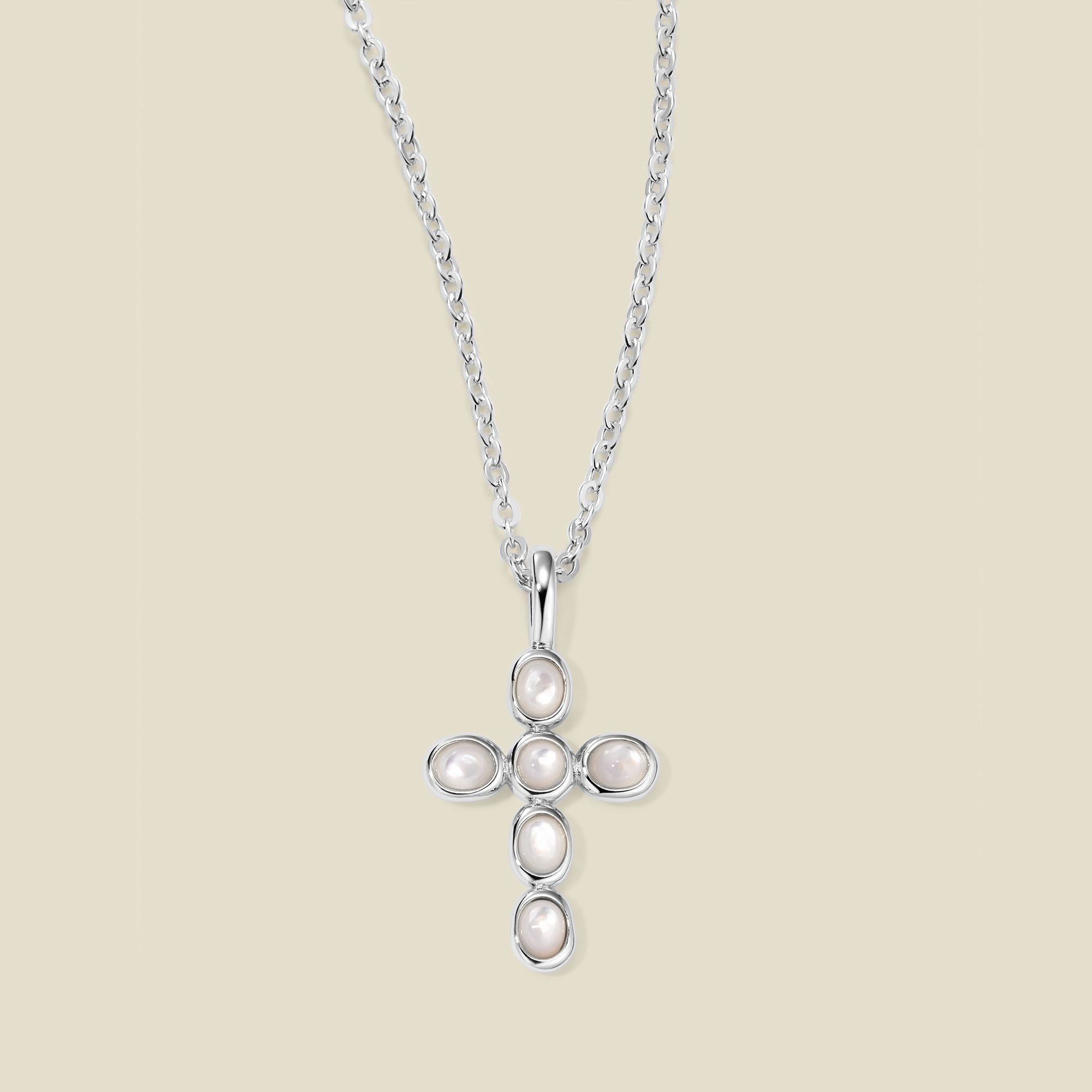 Mother of Pearl Cross Charm Necklace | Everyday Keepsake – Made By 