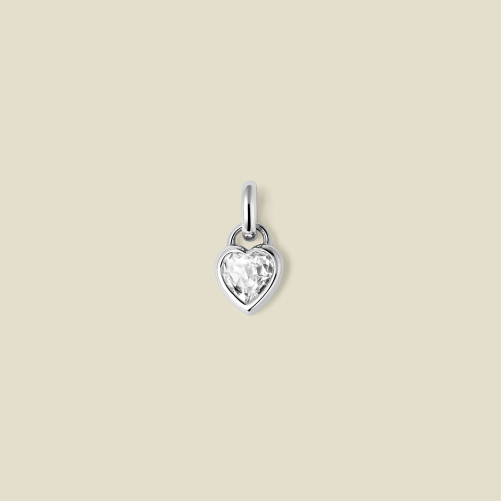 CZ Heart Padlock Charm | Final Sale
