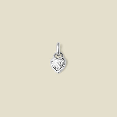 CZ Heart Padlock Charm