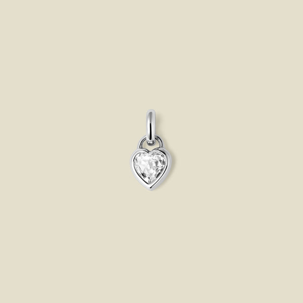 CZ Heart Padlock Charm