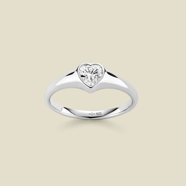 アクセサリー 90s silver925 heart signet ring CZ Heart Signet Ring | Made By Mary
