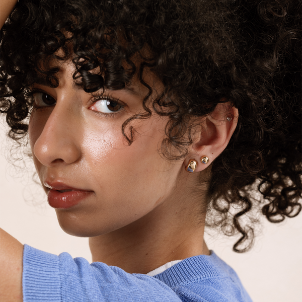 Sol Button Stud Earrings | Final Sale