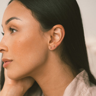 Trinity Bead Stud Earrings | Final Sale