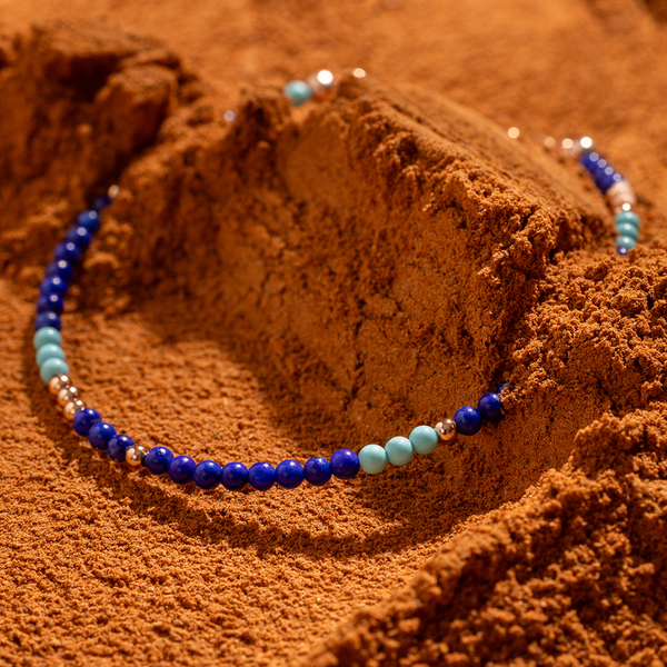 Turquoise and Lapis Beaded Bracelet | Final Sale