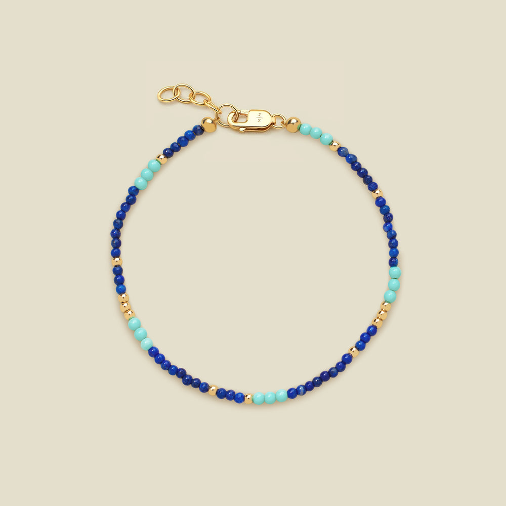 Turquoise and Lapis Beaded Bracelet | Final Sale