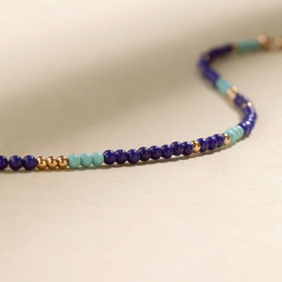 Turquoise and Lapis Beaded Bracelet | Final Sale
