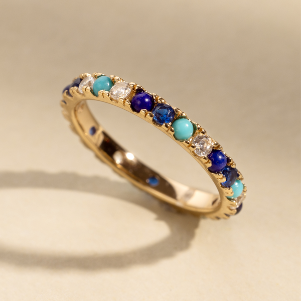 Turquoise and Lapis Eternity Ring | Final Sale