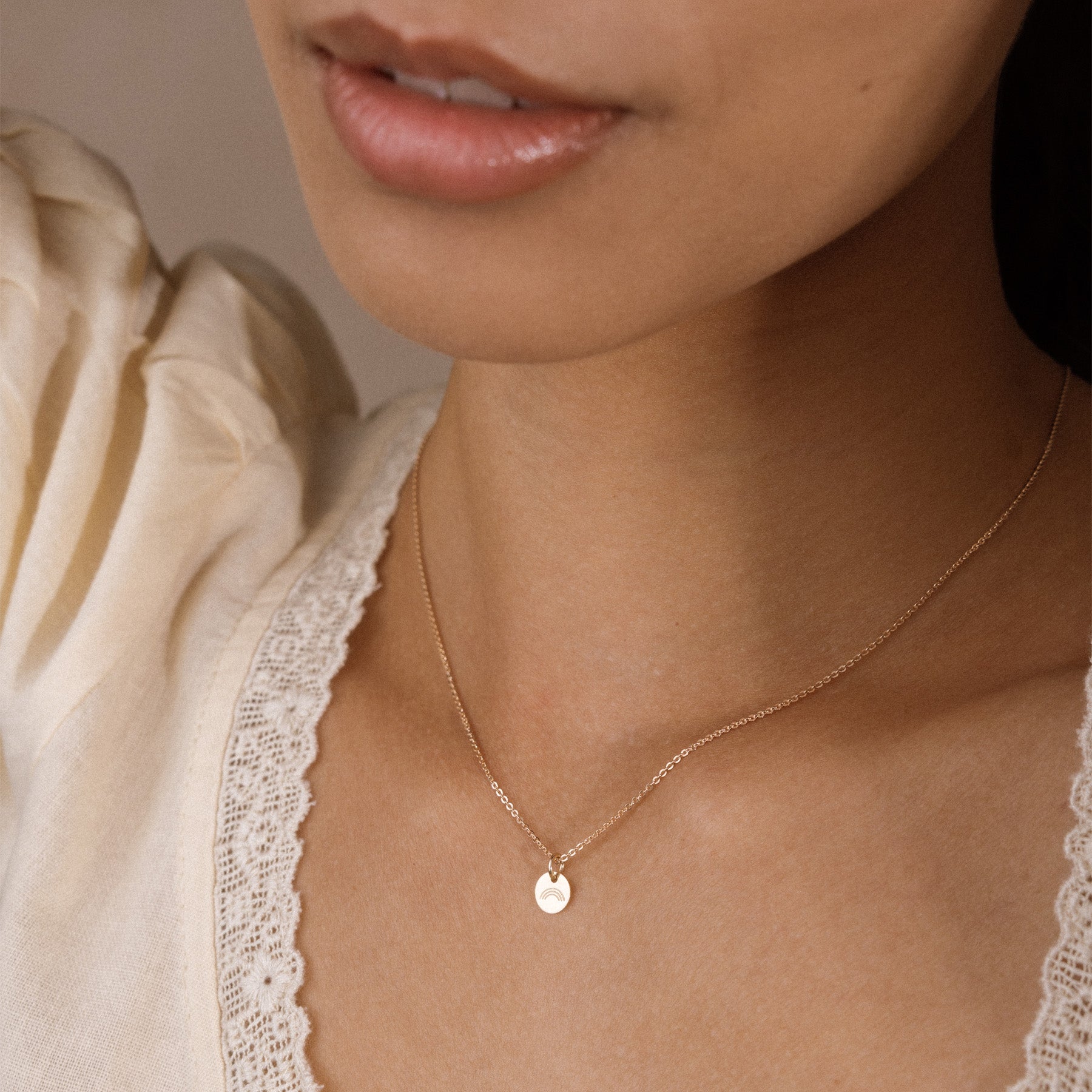 Rainbow Disc Necklace
