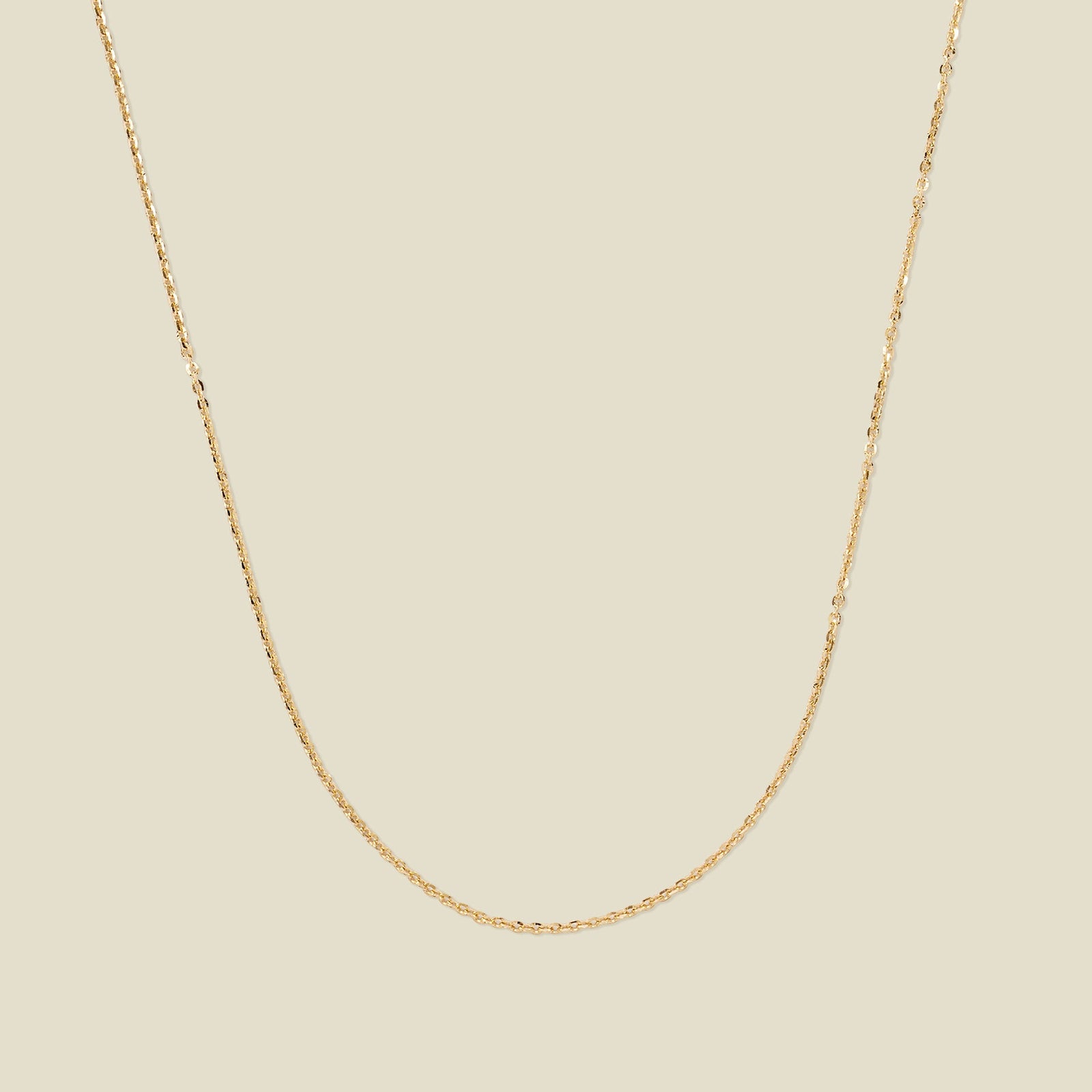 Adjustable Flat Cable Chain 14k Solid Gold / 1.2mm / 16"-18" Necklace