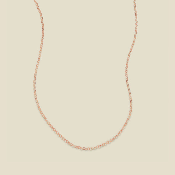 Adjustable Flat Cable Chain Rose Gold Filled / 1.2mm / 20"-22" Necklace