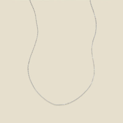 Adjustable Flat Cable Chain Silver / 1.2mm / 13"-15" Necklace