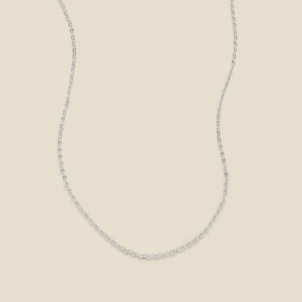 Adjustable Flat Cable Chain Silver / 1.8mm / 13"-15" Necklace