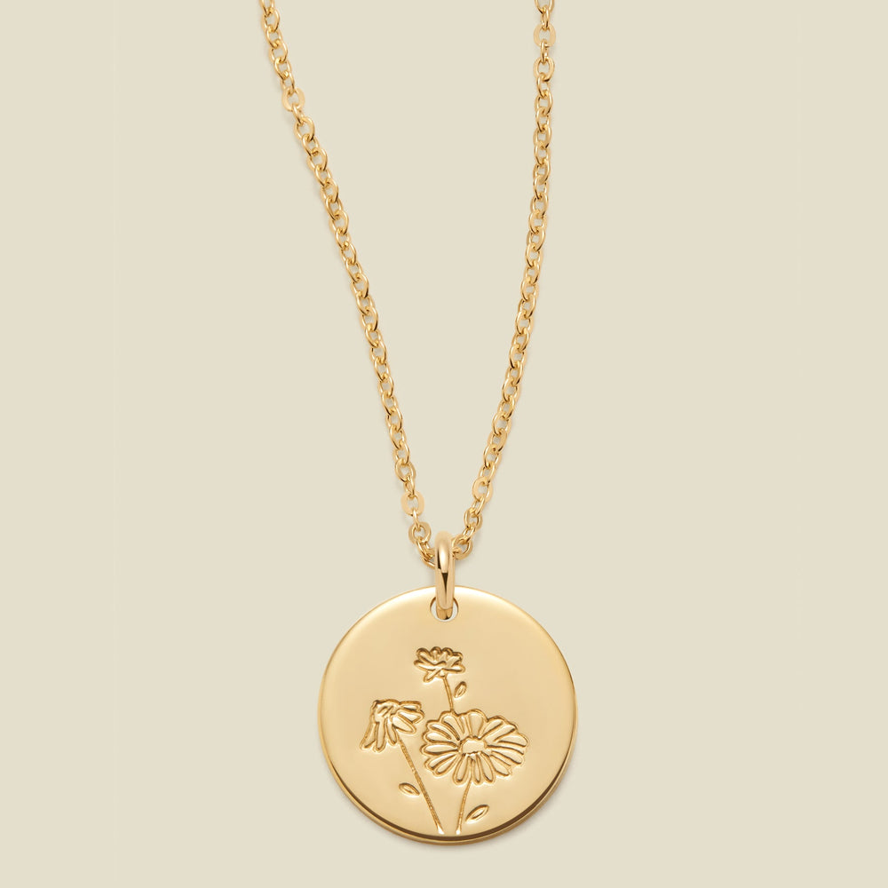 April Birth Flower Necklace Gold Filled / 1/2" / 16"-18" Necklace