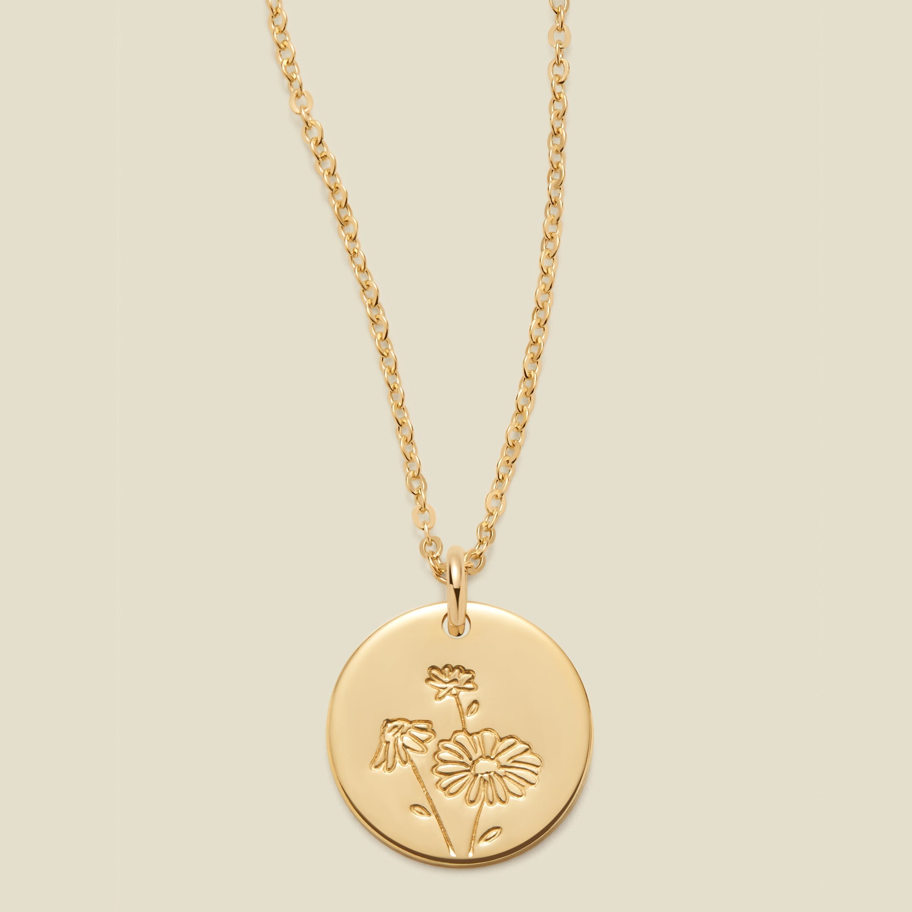 April Birth Flower Necklace Gold Filled / 1/2" / 16"-18" Necklace