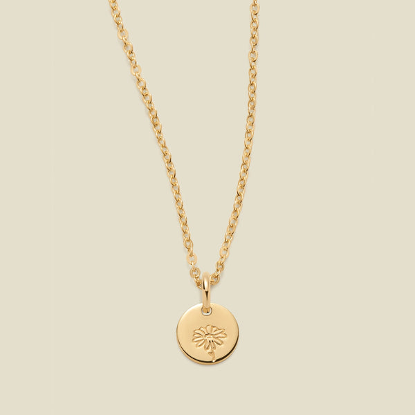 April Birth Flower Necklace Gold Filled / 1/4" / 16"-18" Necklace