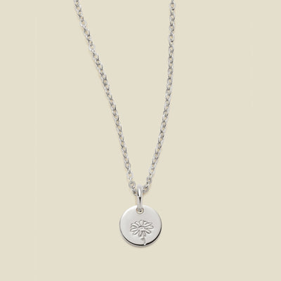 April Birth Flower Necklace Silver / 1/4" / 16"-18" Necklace