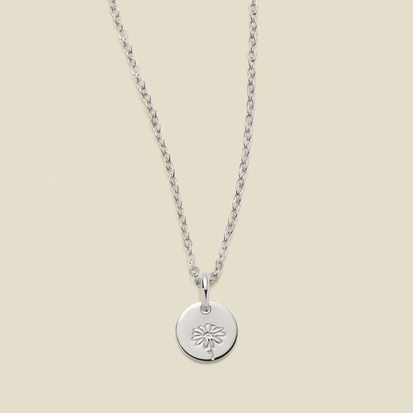 April Birth Flower Necklace Silver / 1/4" / 16"-18" Necklace