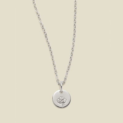 August Birth Flower Necklace Silver / 1/4" / 16"-18" Necklace