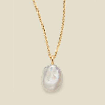 Baroque Pearl Charm Necklace Gold Vermeil Necklace