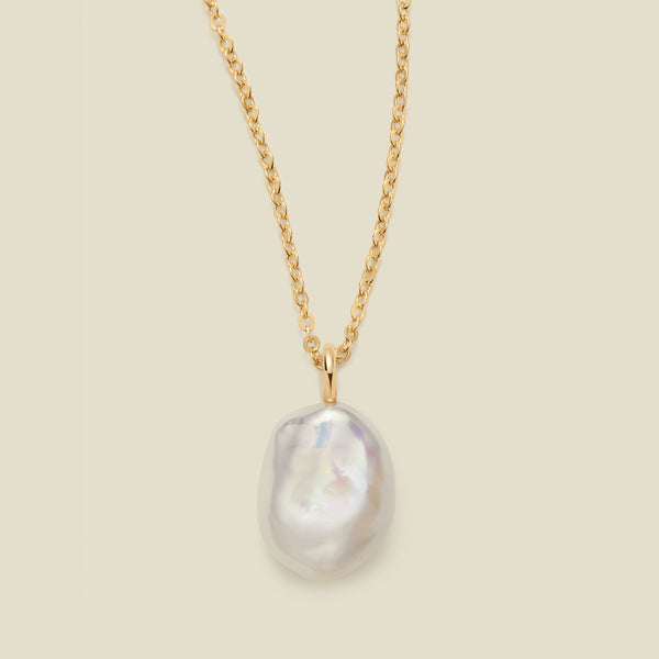 Baroque Pearl Charm Necklace Gold Vermeil Necklace