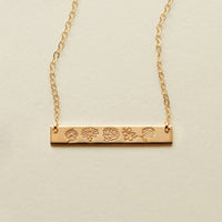 Birth Flower Bar Necklace