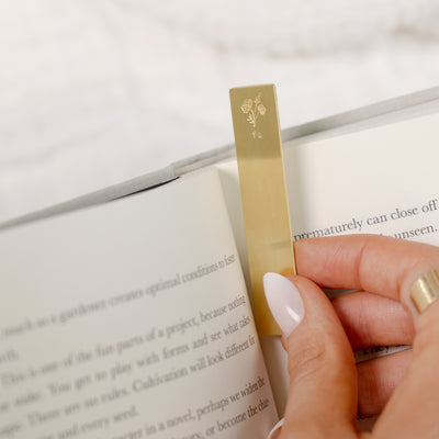 Birth Flower Bookmark Brass Accessories