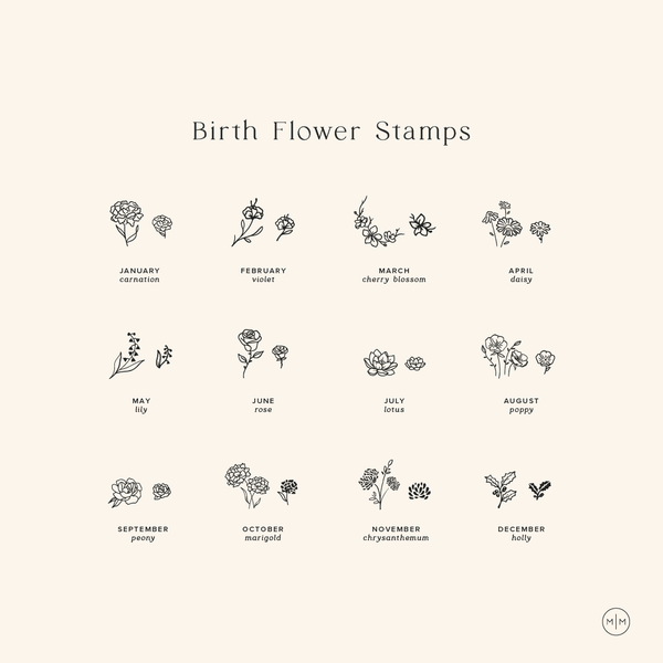Birth Flower Stacker Necklace | 1/2" Disc Necklace