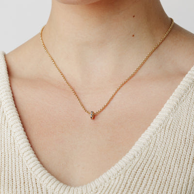 Birthstone Spacer Charm Stacker Necklace Necklace