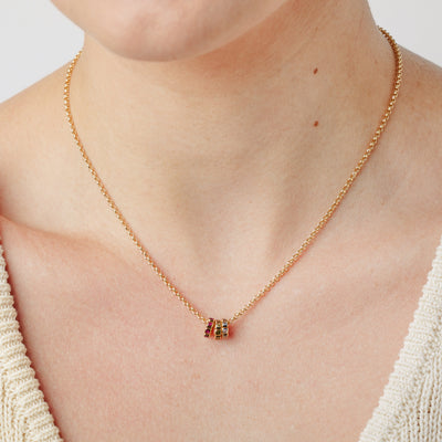 Birthstone Spacer Charm Stacker Necklace Necklace