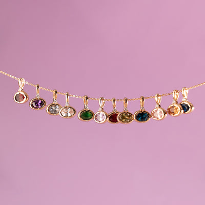July Oval Birthstone Charm