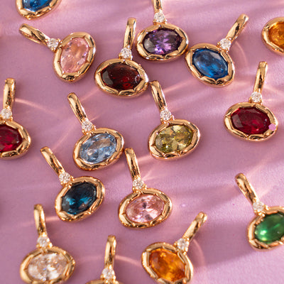 November Oval Birthstone Charm