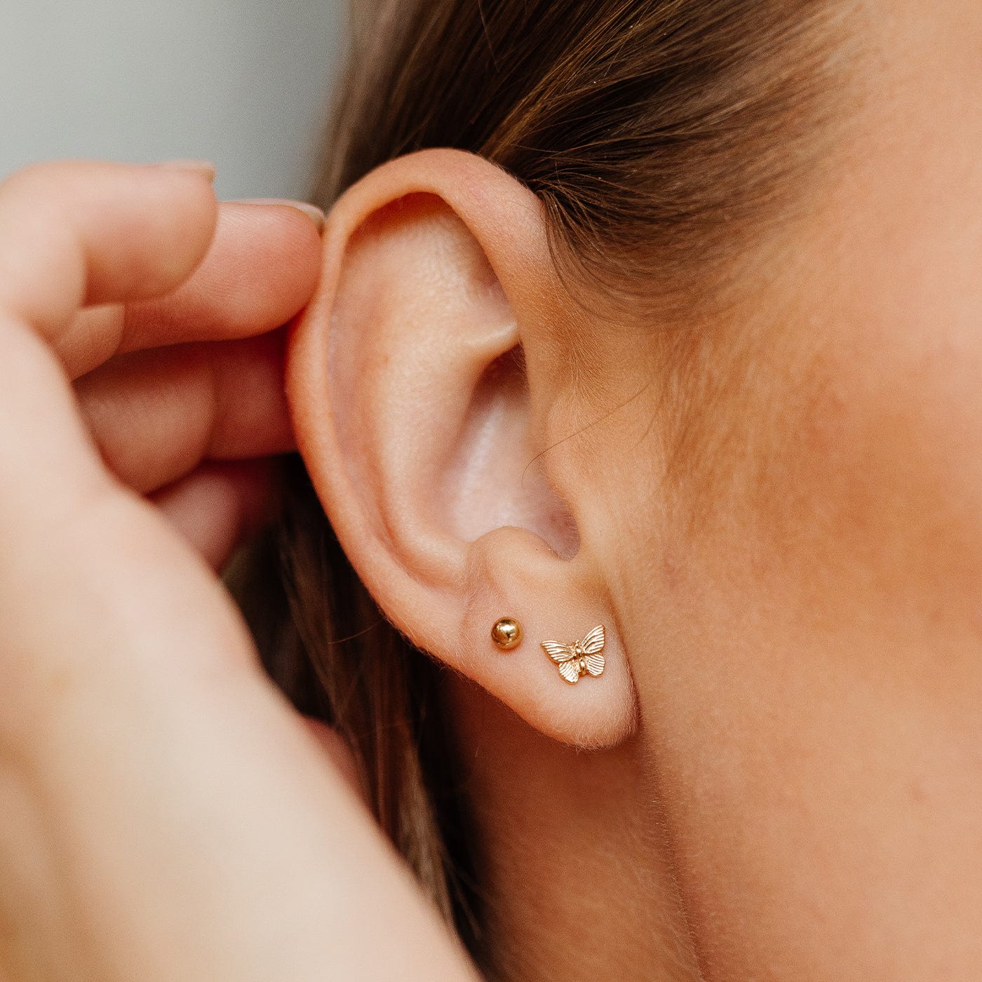 Tiny butterfly shop stud earrings