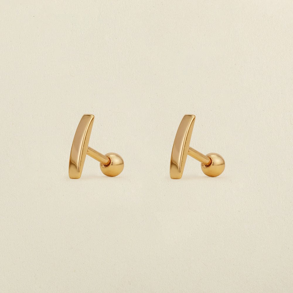 Curved Bar Stud Earrings