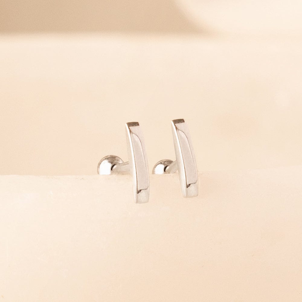 Curved hot sale bar earrings