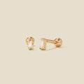 CZ Baguette Stud Earrings Gold Vermeil Earring