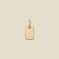CZ Dog Tag Charm Gold Vermeil Add Ons