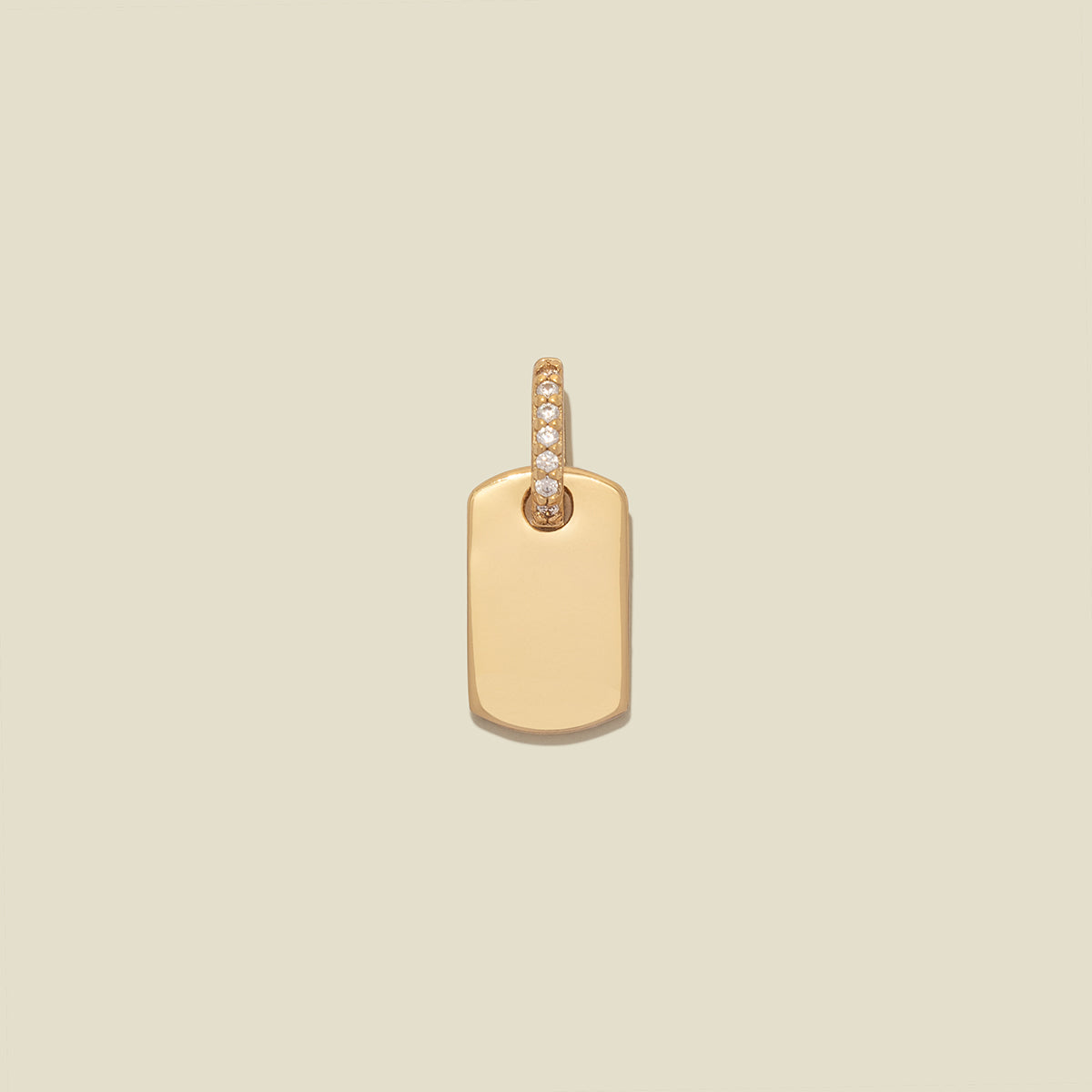 CZ Dog Tag Charm Final Sale