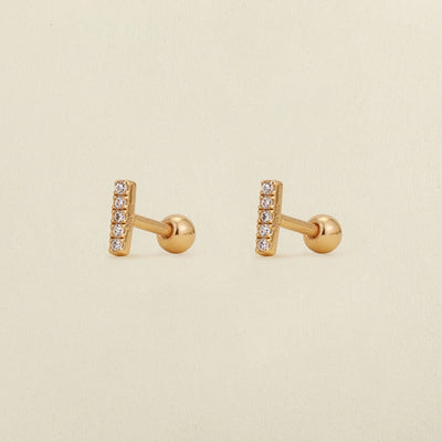 CZ Mini Bar Stud Earrings Earring