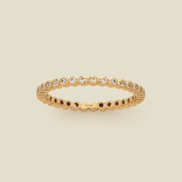 CZ Poppy Eternity Band Ring Gold Vermeil / 5 Ring