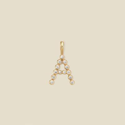 CZ Poppy Initial A Charm Gold Vermeil Add Ons